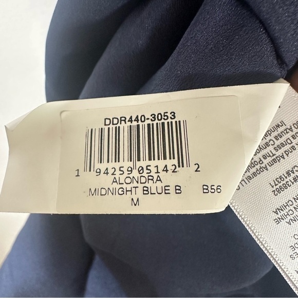 NWT Dress the Population Alondra Blouson Sheath Dress Midnight Navy Blue Medium - Picture 14 of 14
